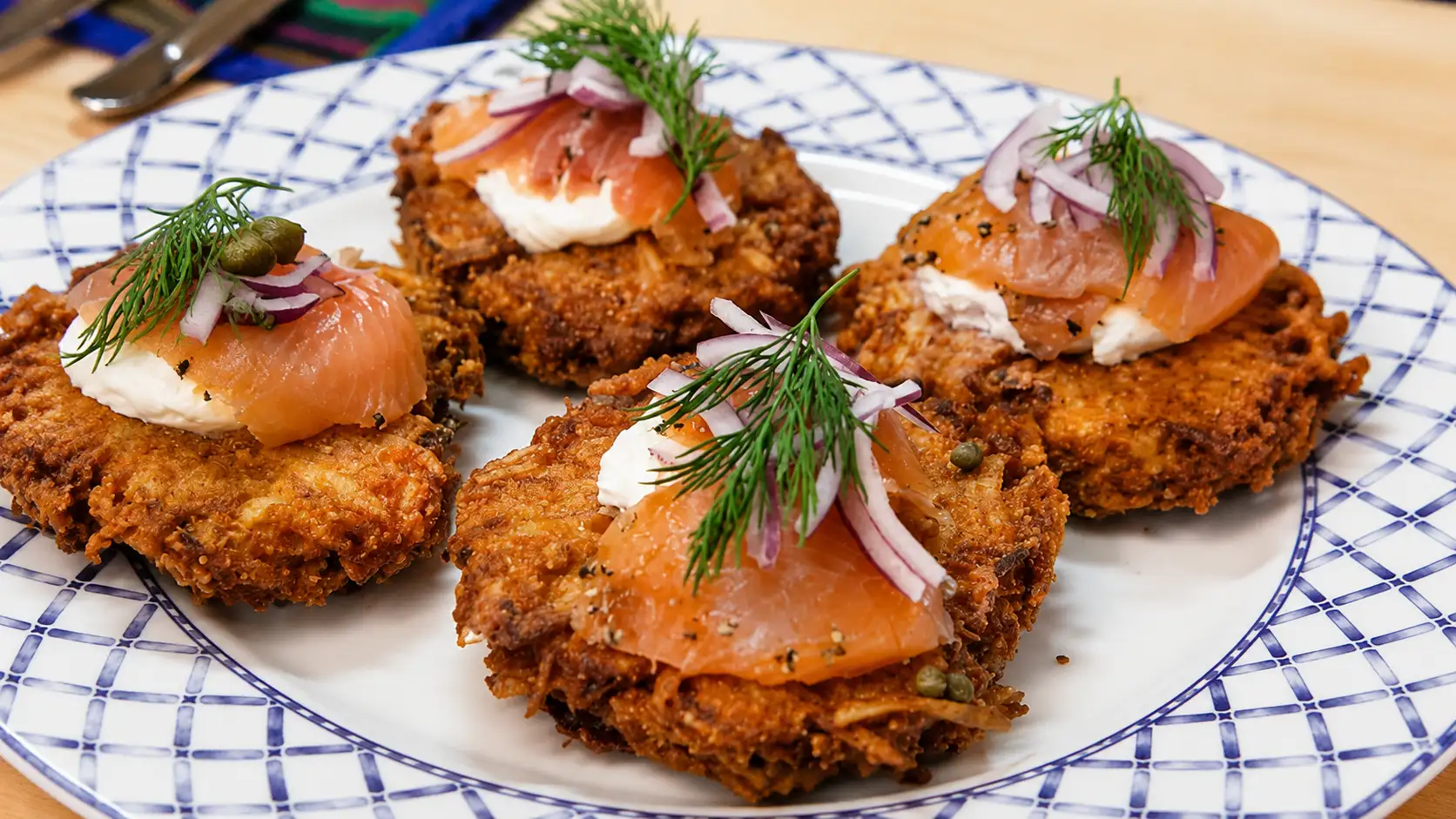Latkes croustillants au gravlax