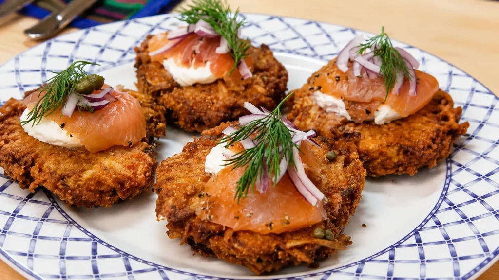Easy Crispy Potato Latkes with Gravlax
