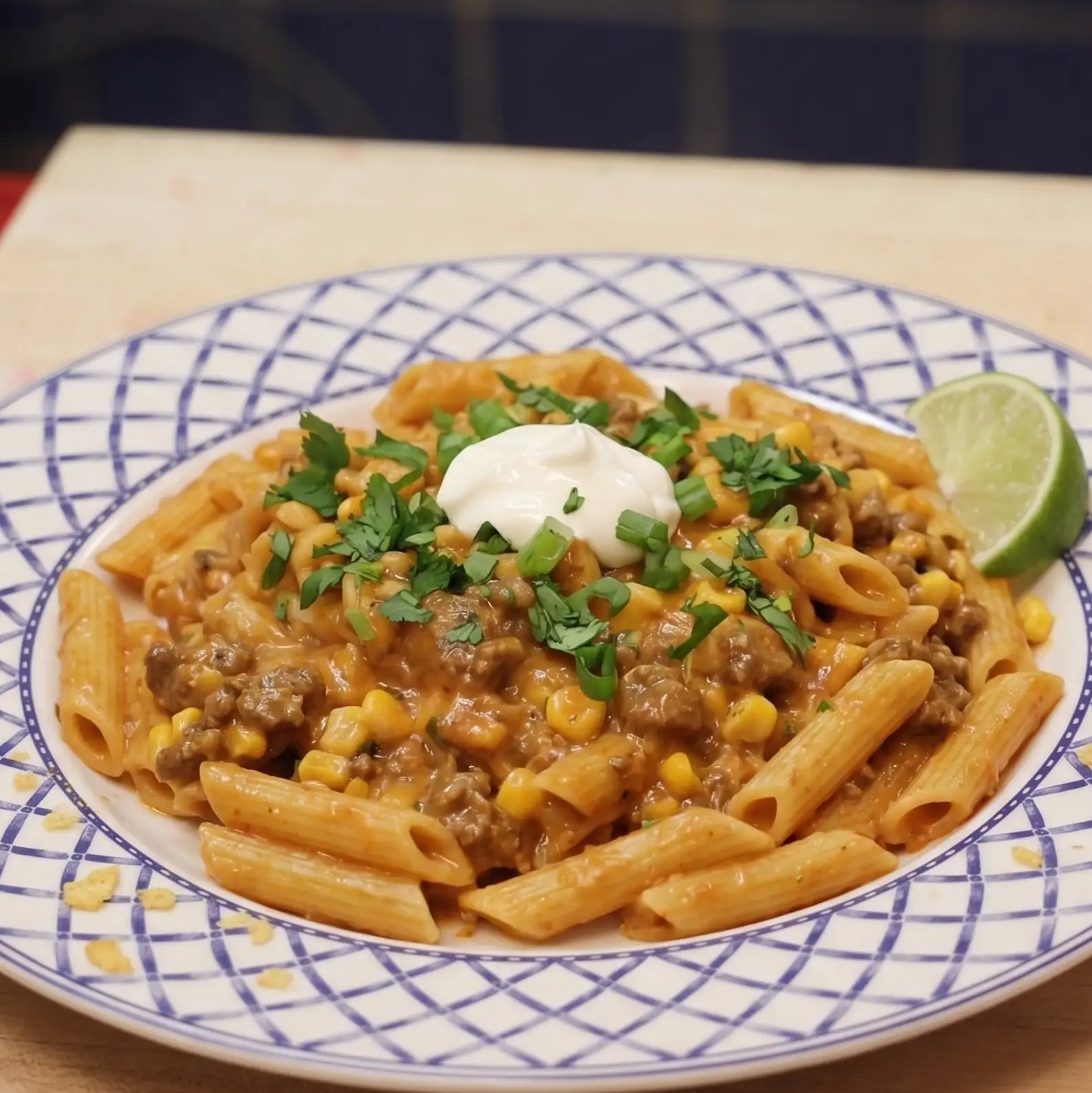 P&acirc;tes tacos en une casserole au b&oelig;uf hach&eacute;