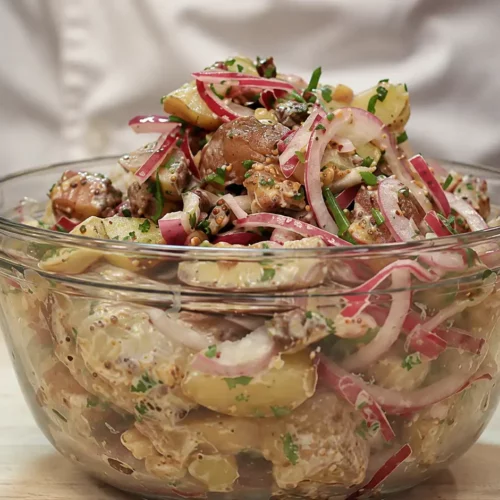 Salade de pommes de terre bacon-fromage cr&eacute;meuse, facile et parfaite pour le BBQ