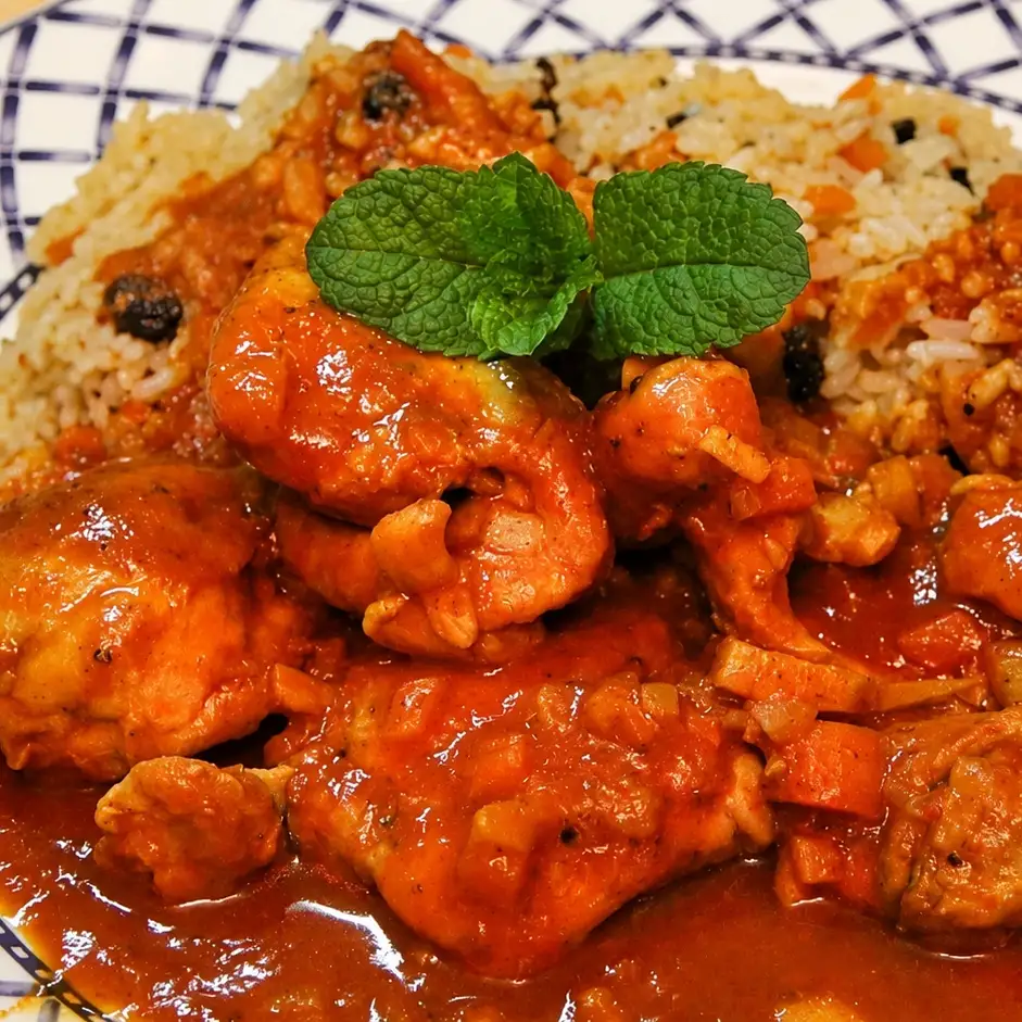 Poulet au curry maison avec riz pilaf facile
