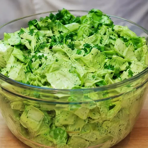 Romaine and Endive Green Salad with Creamy Herb Dressing