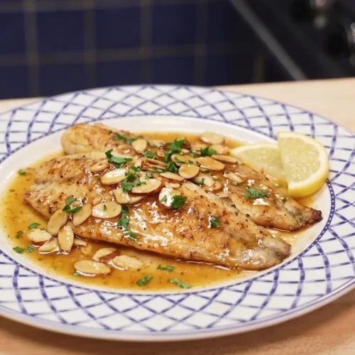 Truite amandine au beurre noisette et amandes