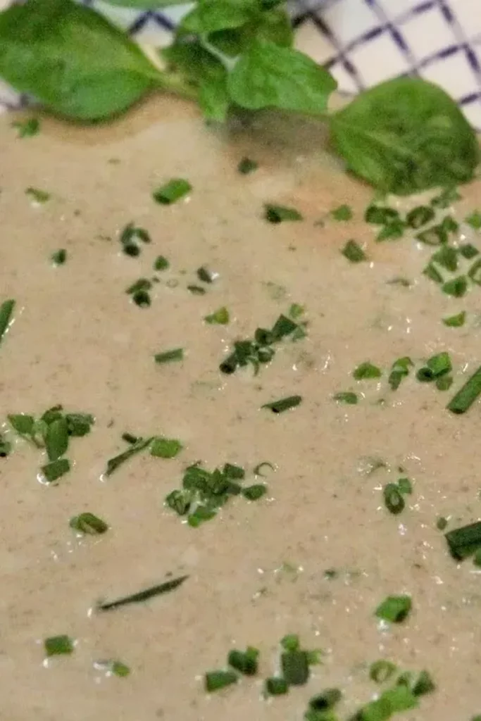 Cold Creamy Mushroom Soup with Fresh Herbs