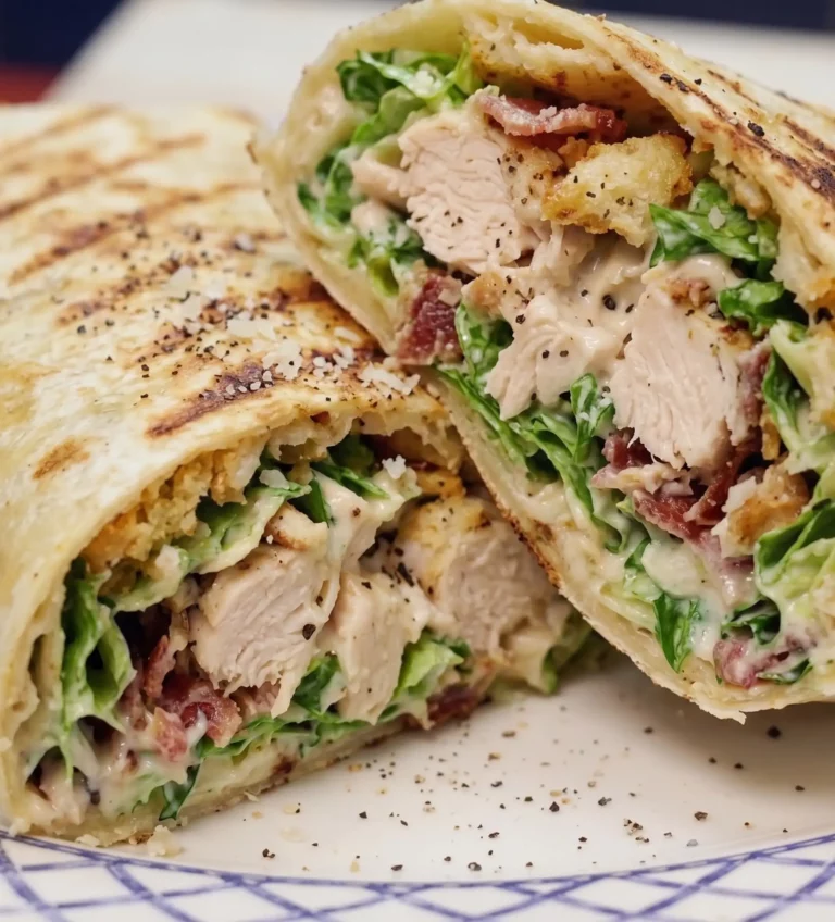 Creamy Chicken Caesar Wraps with Leftover Chicken