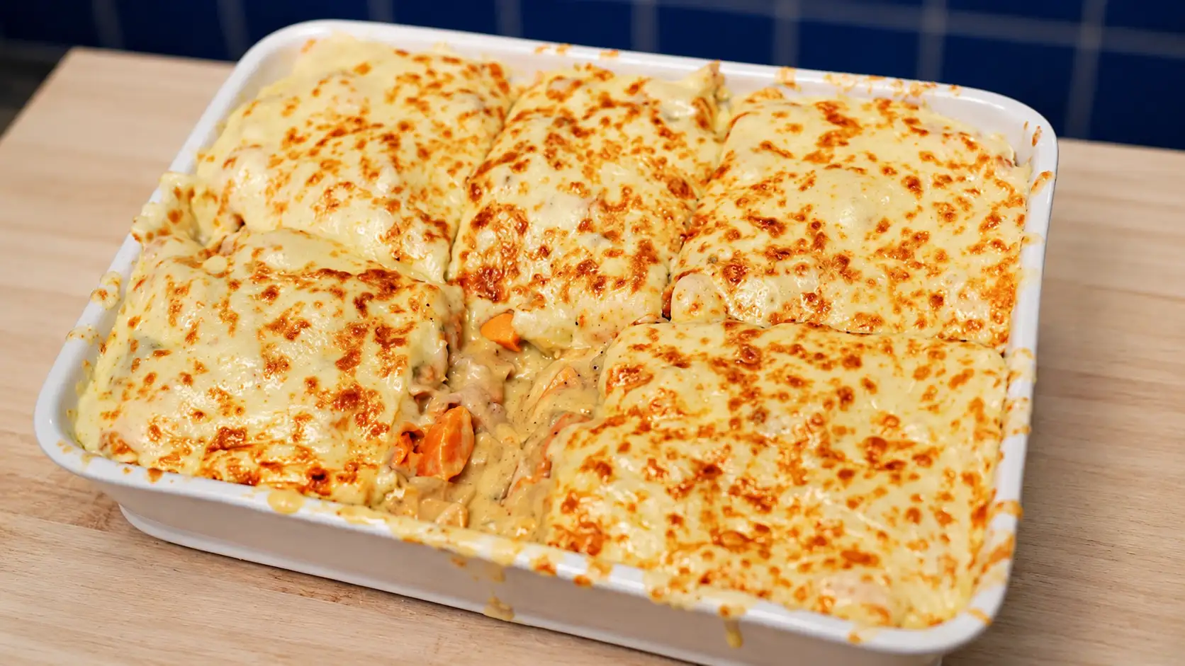 Gratin crémeux de poulet et courgettes aux patates douces