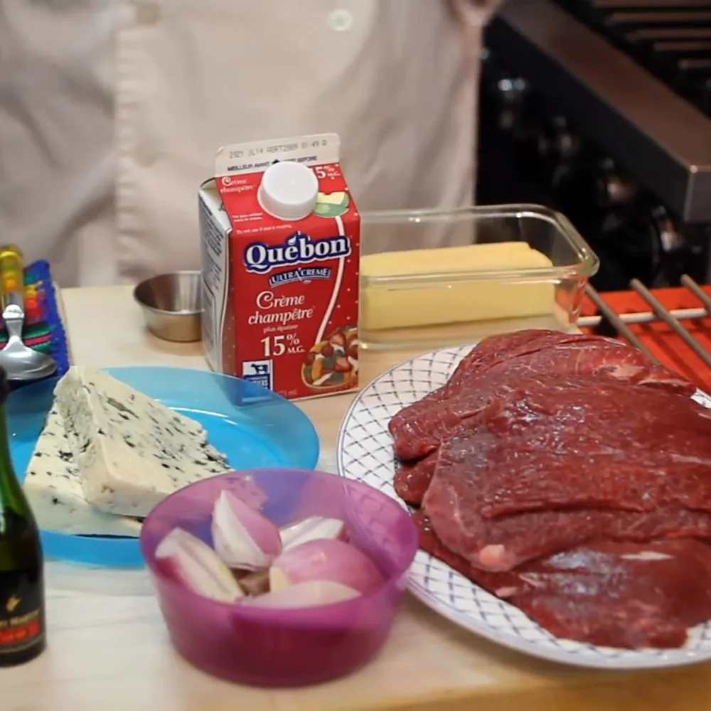 beef cheeks with roquefort sauce, ingredients