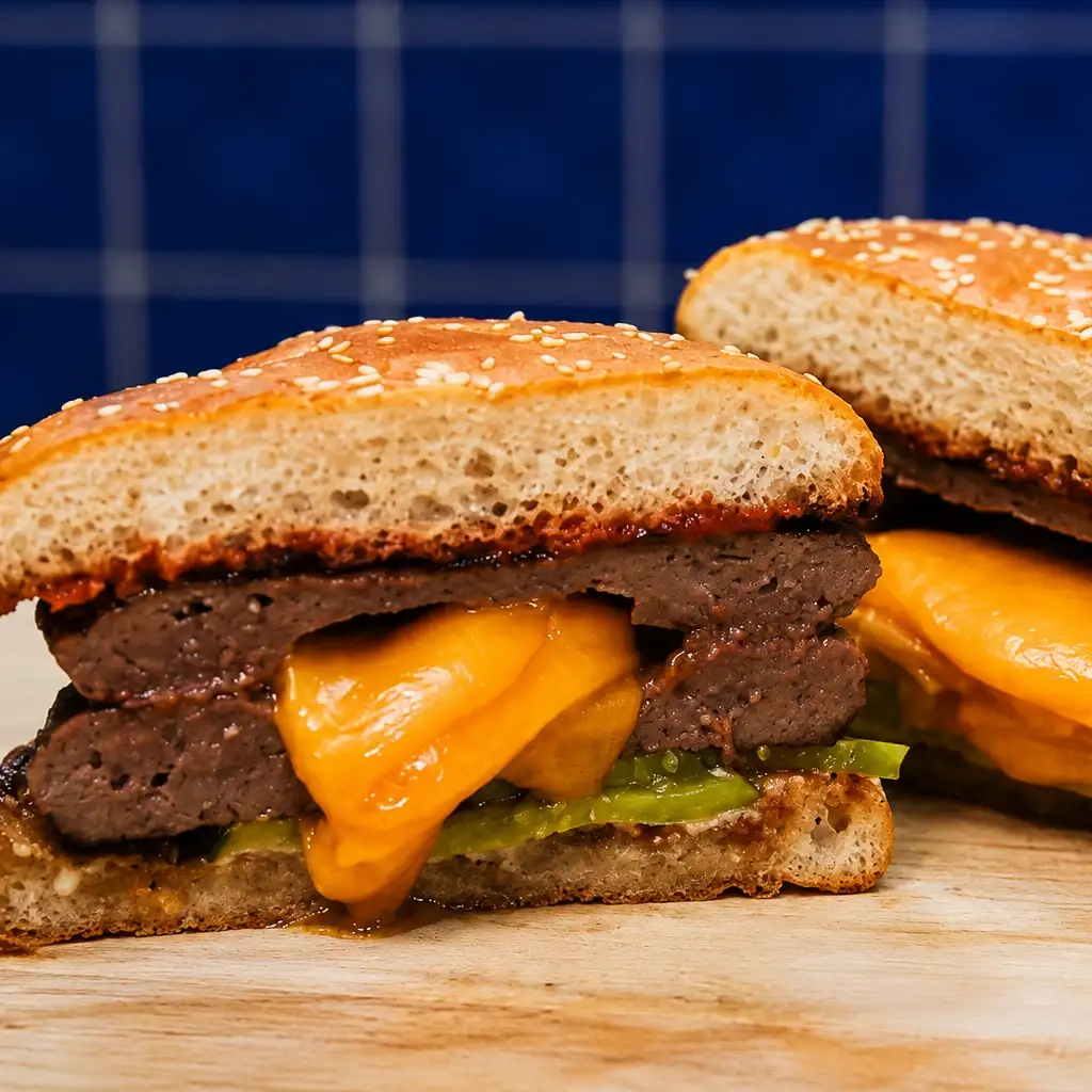 burger juicy lucy, plat fini