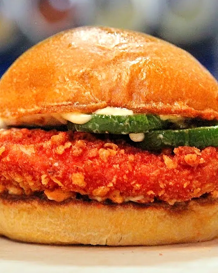 Spicy Fried Chicken Burgers with Crunchy Chip Breading