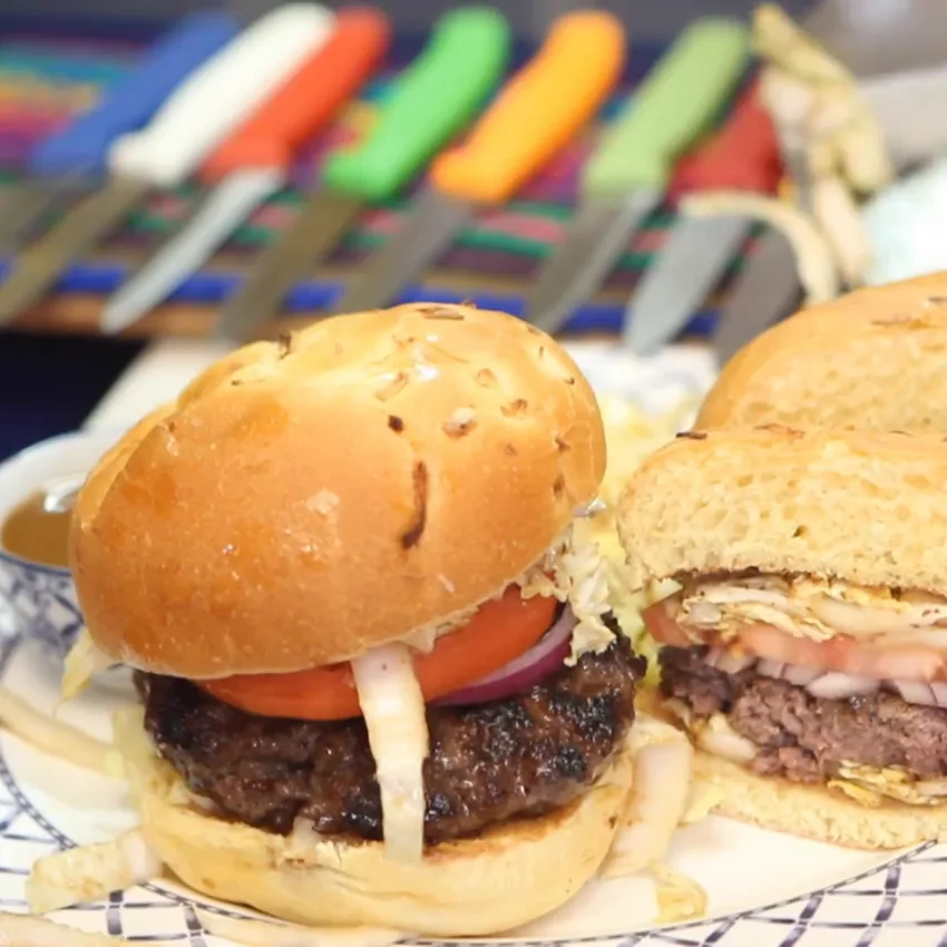 burger teriyaki facile, plat fini
