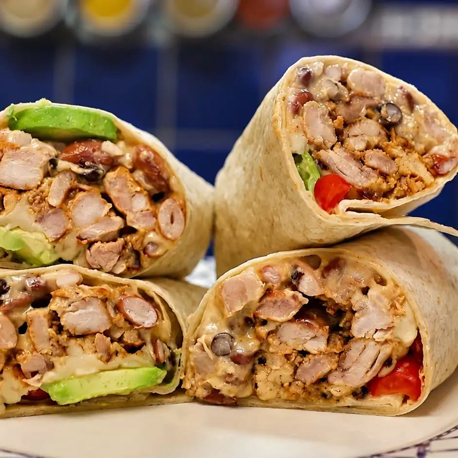 burritos californiens poulet, plat fini
