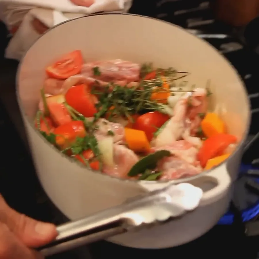 canard roti aux bleuets, étape 3