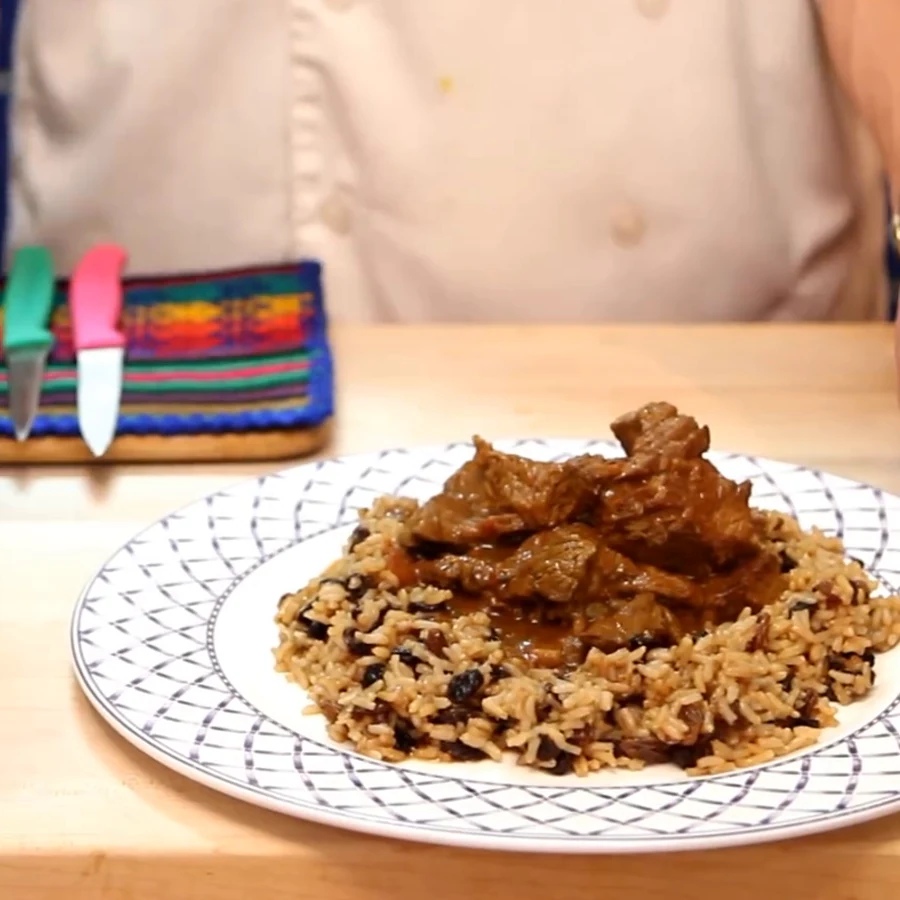 curry de boeuf facile riz brun, plat fini