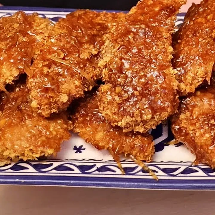 Easy Baked Maple Lemon Chicken Tenders with Cornflake Crust