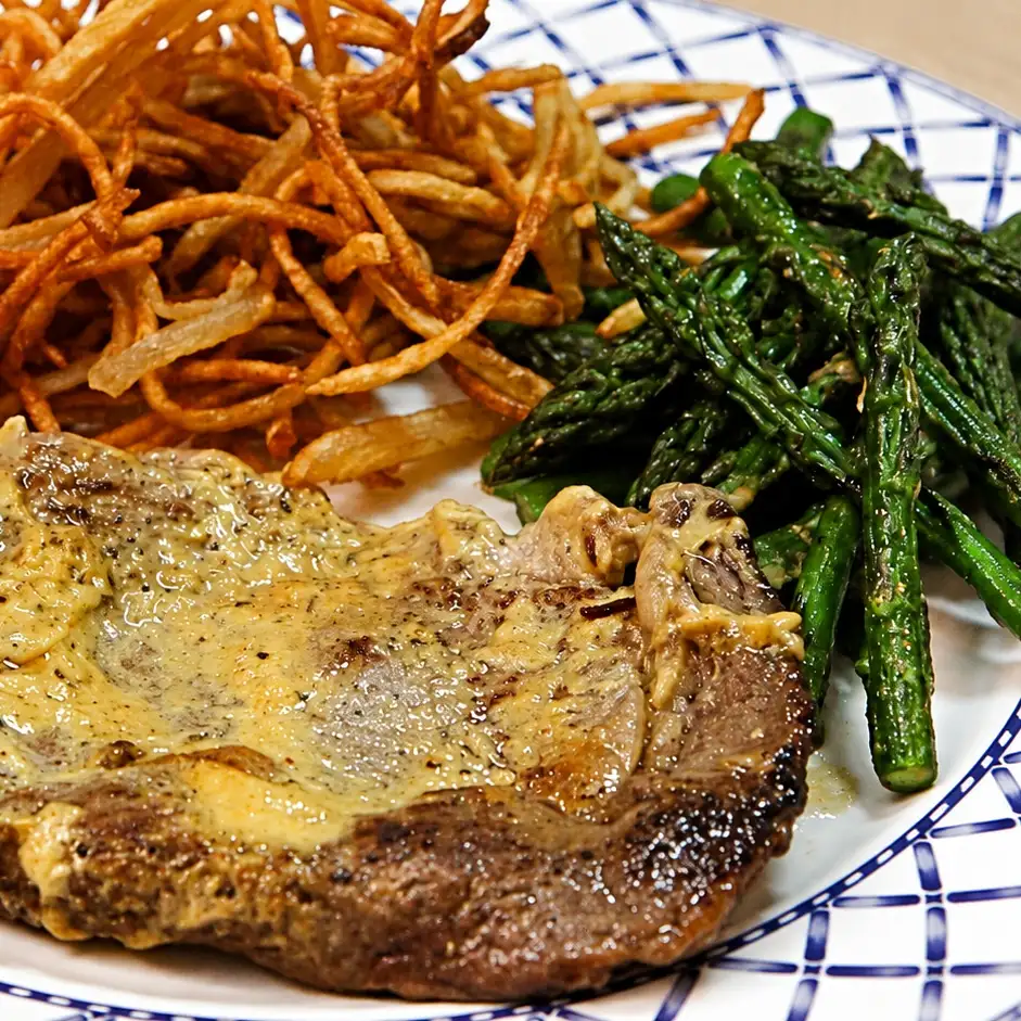 easy beef paillarde dijon mustard, finished dish