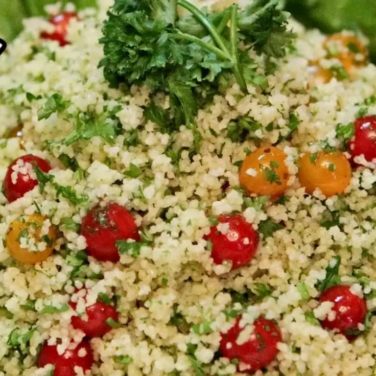 Easy Couscous Tabbouleh with Tomatoes and Parsley