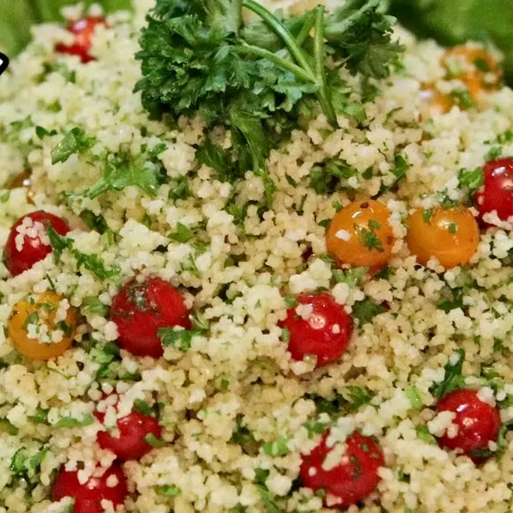 Easy Couscous Tabbouleh with Tomatoes and Parsley