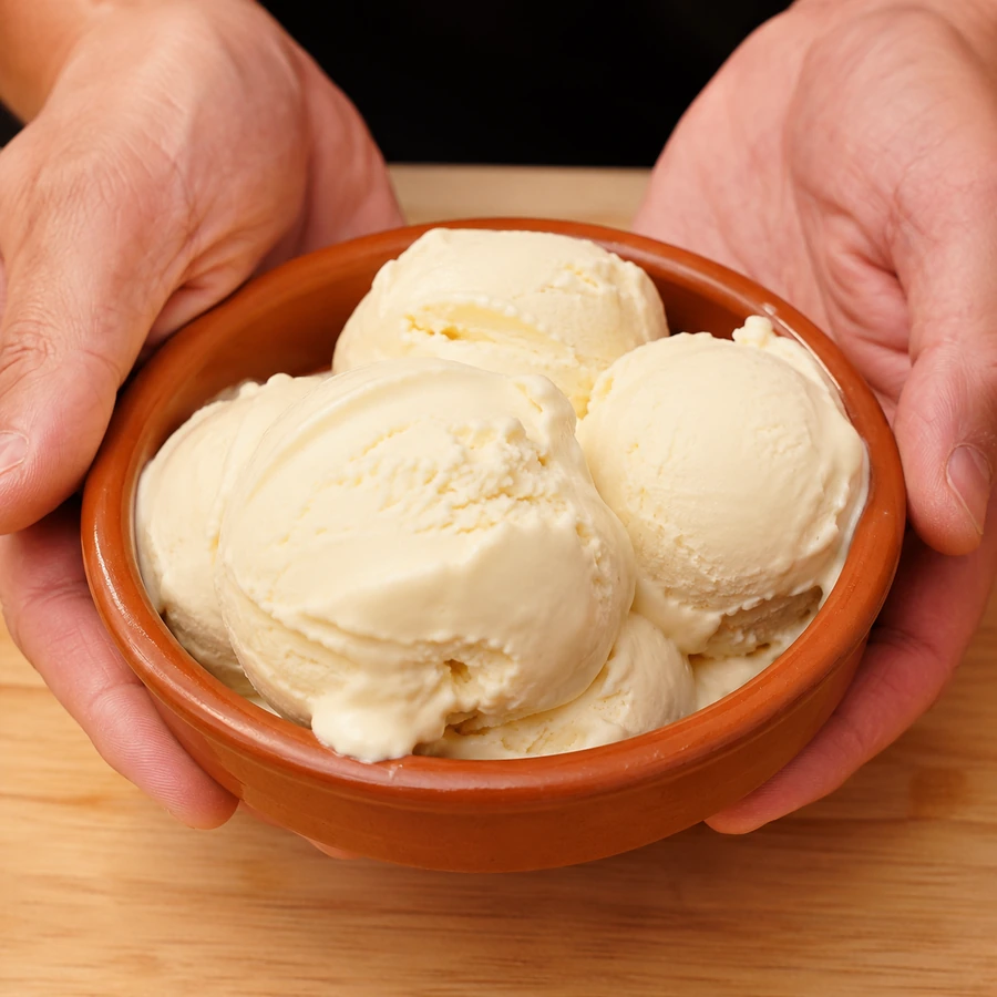 easy no churn vanilla ice cream condensed milk, finished dish