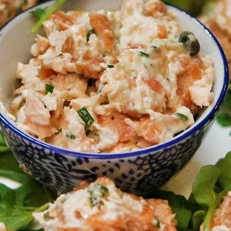 easy salmon rillettes smoked salmon, finished dish