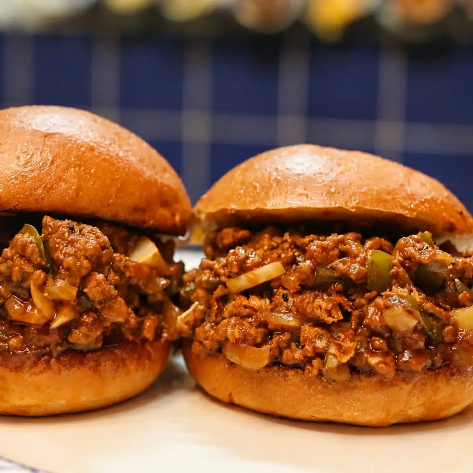easy sloppy joe burgers with beer, finished dish