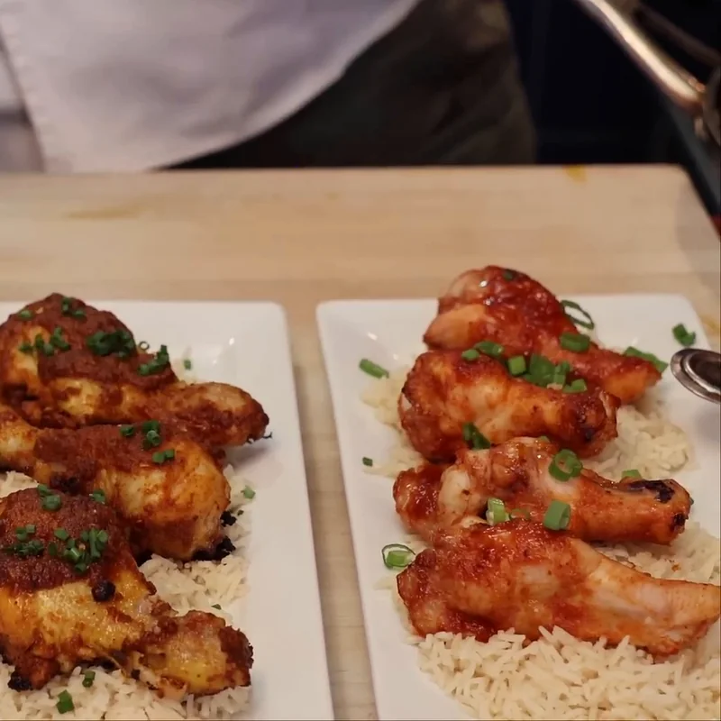 easy sticky maple chicken wings, finished dish