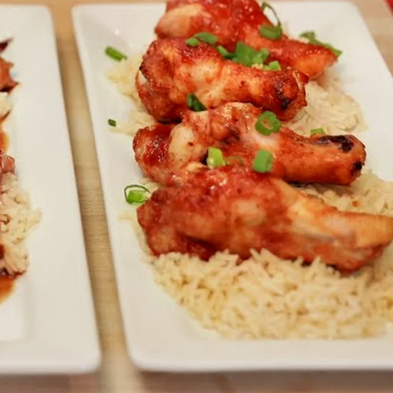 easy sticky maple chicken wings, finished dish