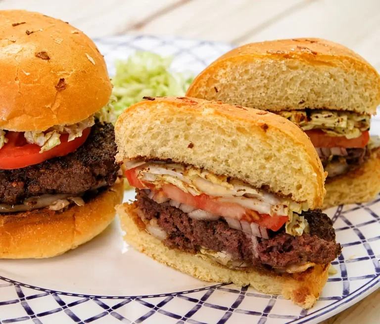 Easy Teriyaki Burger with Sesame Cabbage Slaw