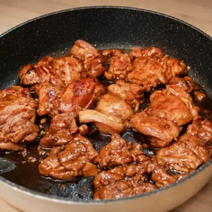 Sticky Caramel Chicken Thighs with Soy, Garlic and Ginger