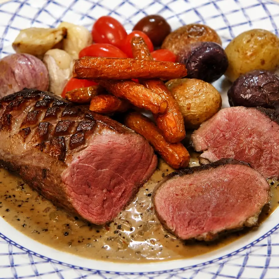Magret de canard facile à la poêle, sauce armagnac et poivre