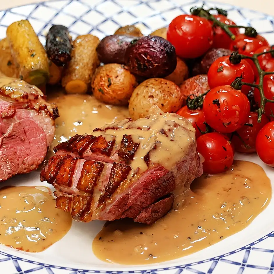 Magret de canard facile sauce moutarde cr&eacute;meuse