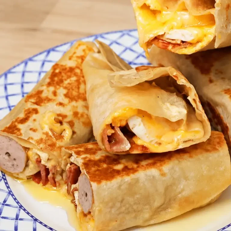 Burritos d&eacute;jeuner costauds faciles avec &oelig;ufs, bac