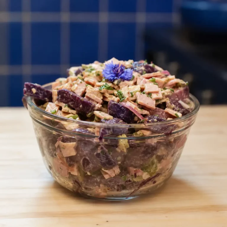 Easy French-Style Ham Potato Salad with Cornichons and Mustard Vinaigrette