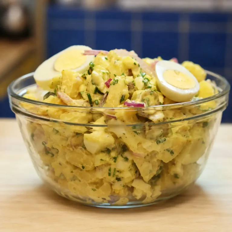 Salade de pommes de terre fermi&egrave;re facile aux &oelig;ufs, sans mayonnaise