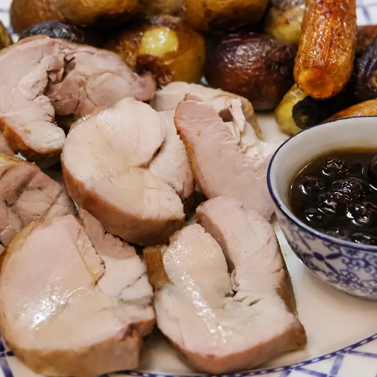Easy Boneless Turkey Roast with Maple Blueberry Sauce