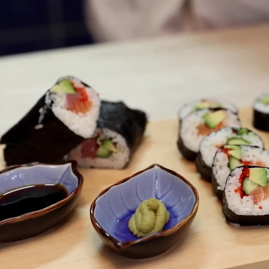 makis maison saumon thon avocat, plat fini
