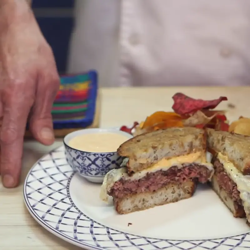 patty melt facile raclette sauce style cognac, plat fini