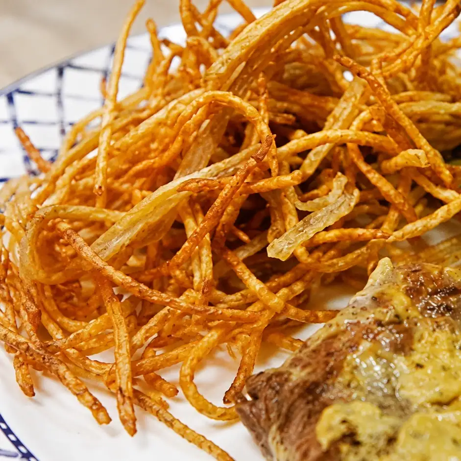 pommes pailles croustillantes, plat fini
