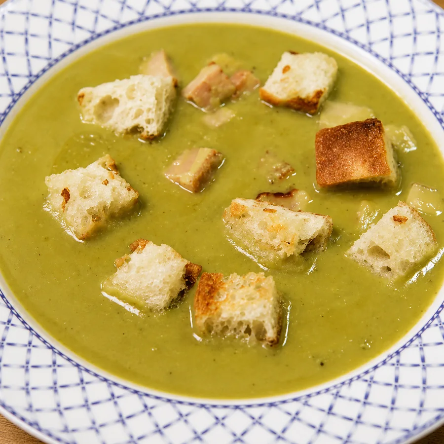 potage saint germain facile pois casses bacon, plat fini