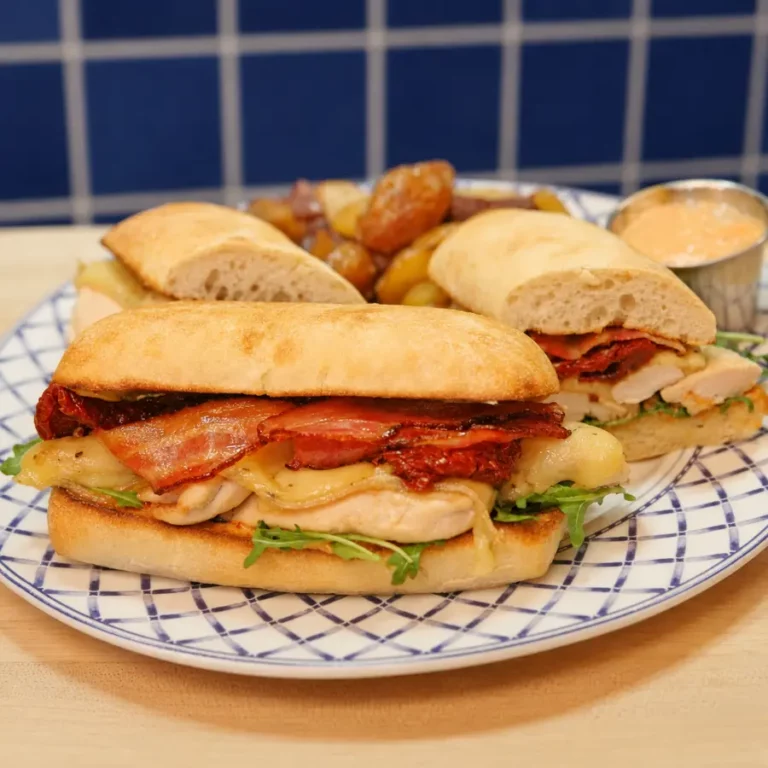 Sandwich au poulet, bacon à l’érable et raclette