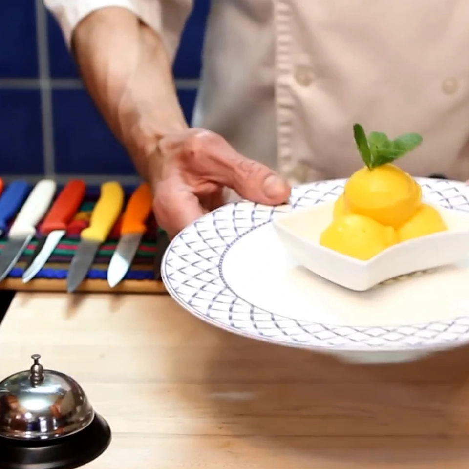 sorbet a la mangue maison, plat fini