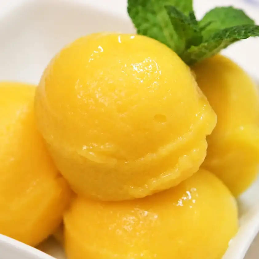sorbet a la mangue maison, plat fini