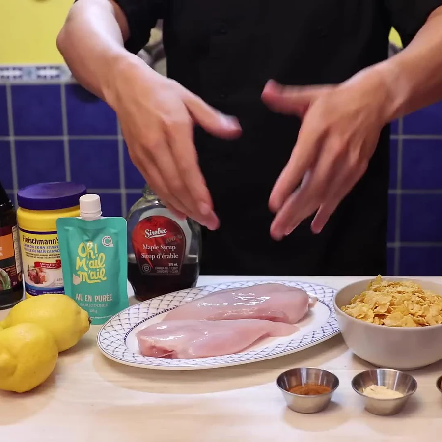 tendres poulet croustillants four erable citron, ingredients