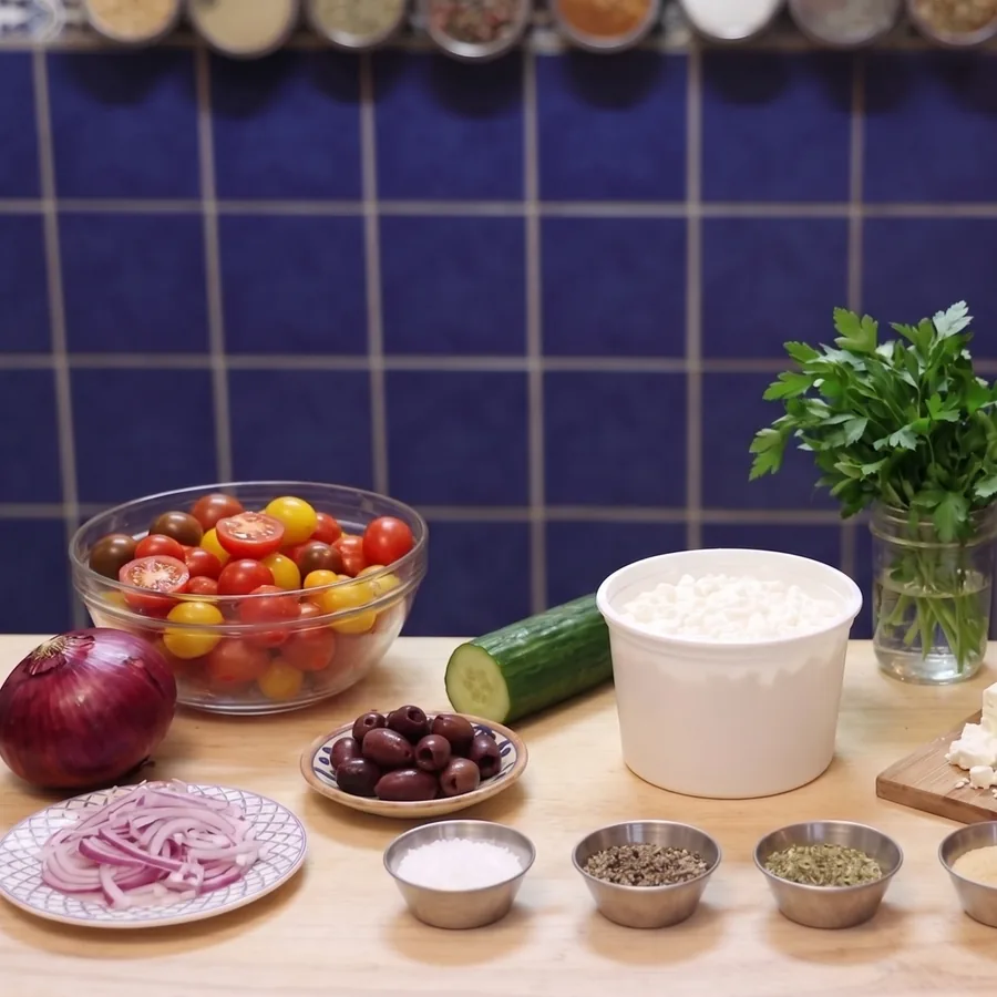 bol salade grecque cottage cheese, ingredients