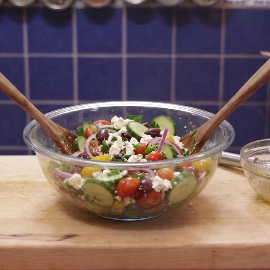 bol salade grecque cottage cheese, étape 3