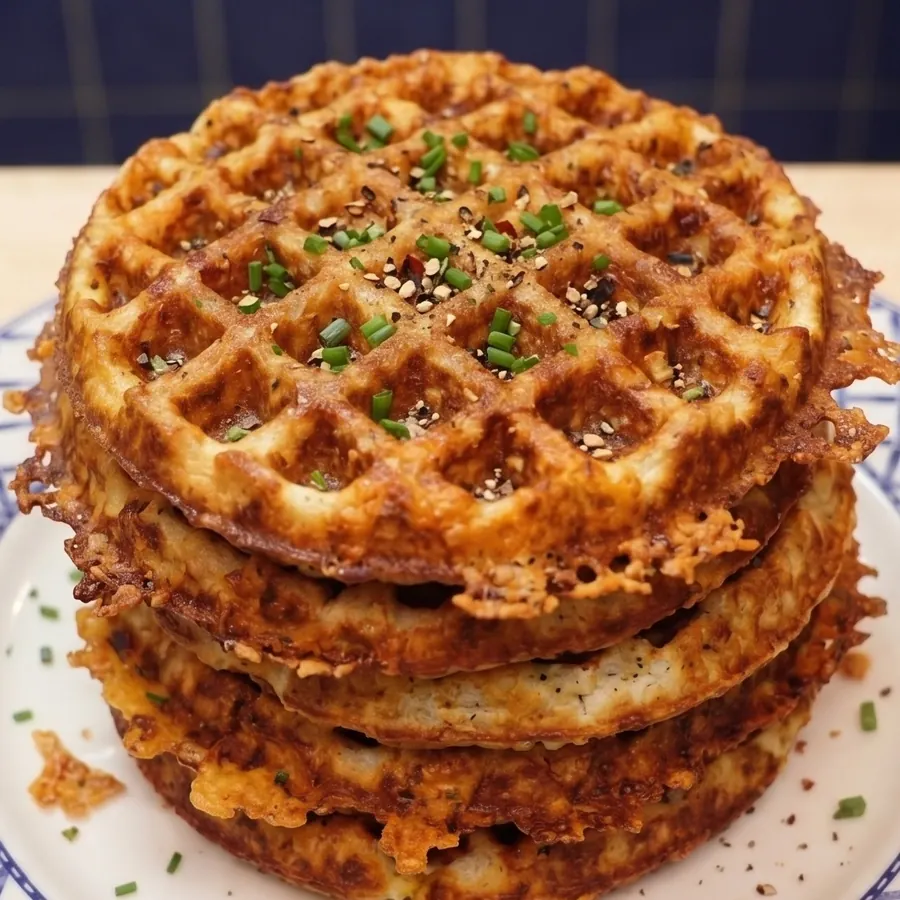 chaffles fromage cottage, plat fini