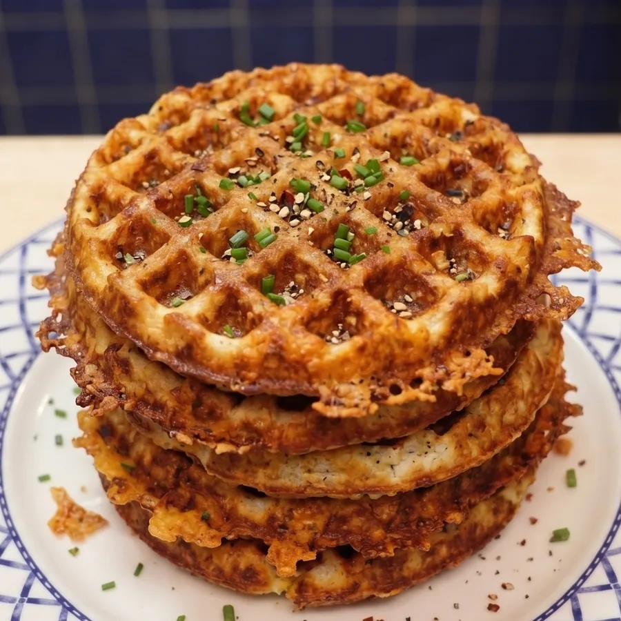 chaffles fromage cottage, plat fini