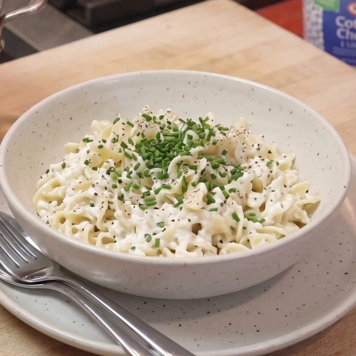 cottage cheese noodles, finished dish