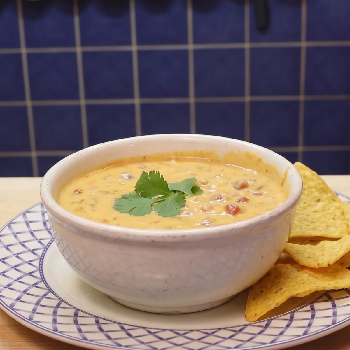 cottage cheese queso, finished dish