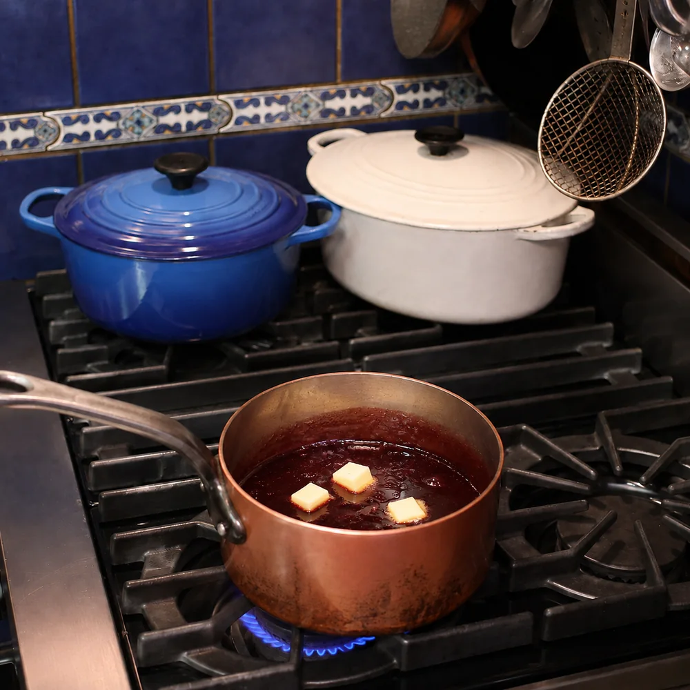 easy red wine reduction sauce, step 5