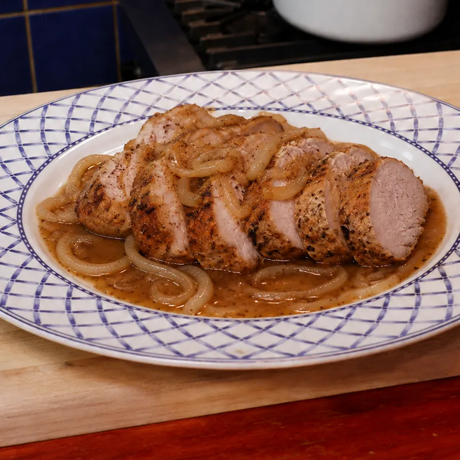 filet de porc en cocotte, plat fini